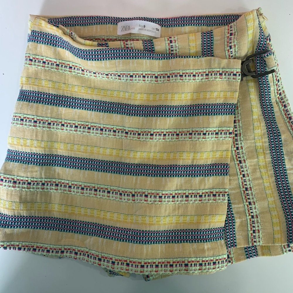 Zara Multicolor Patterned Skort Girls 9 cottagecore summer cotton tribal